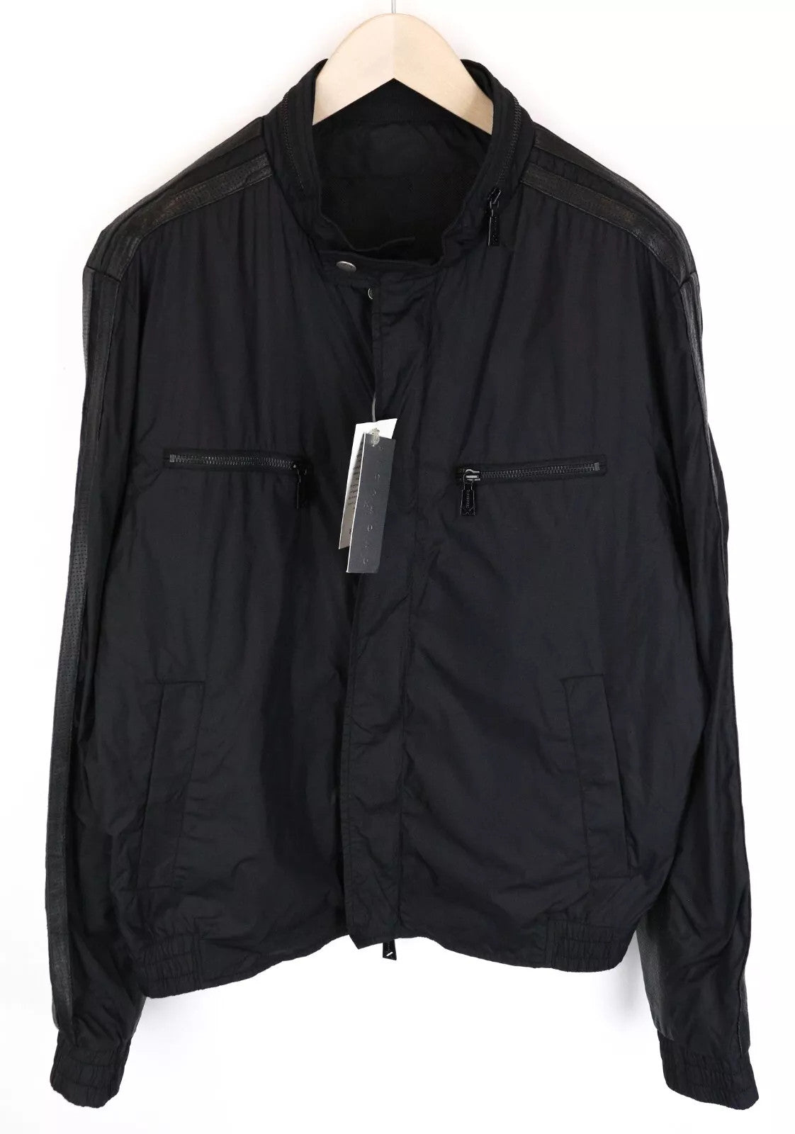 RICHMOND  Men Jacket 58 Black Lightweight Long Sleeved Logo Zipped Casual