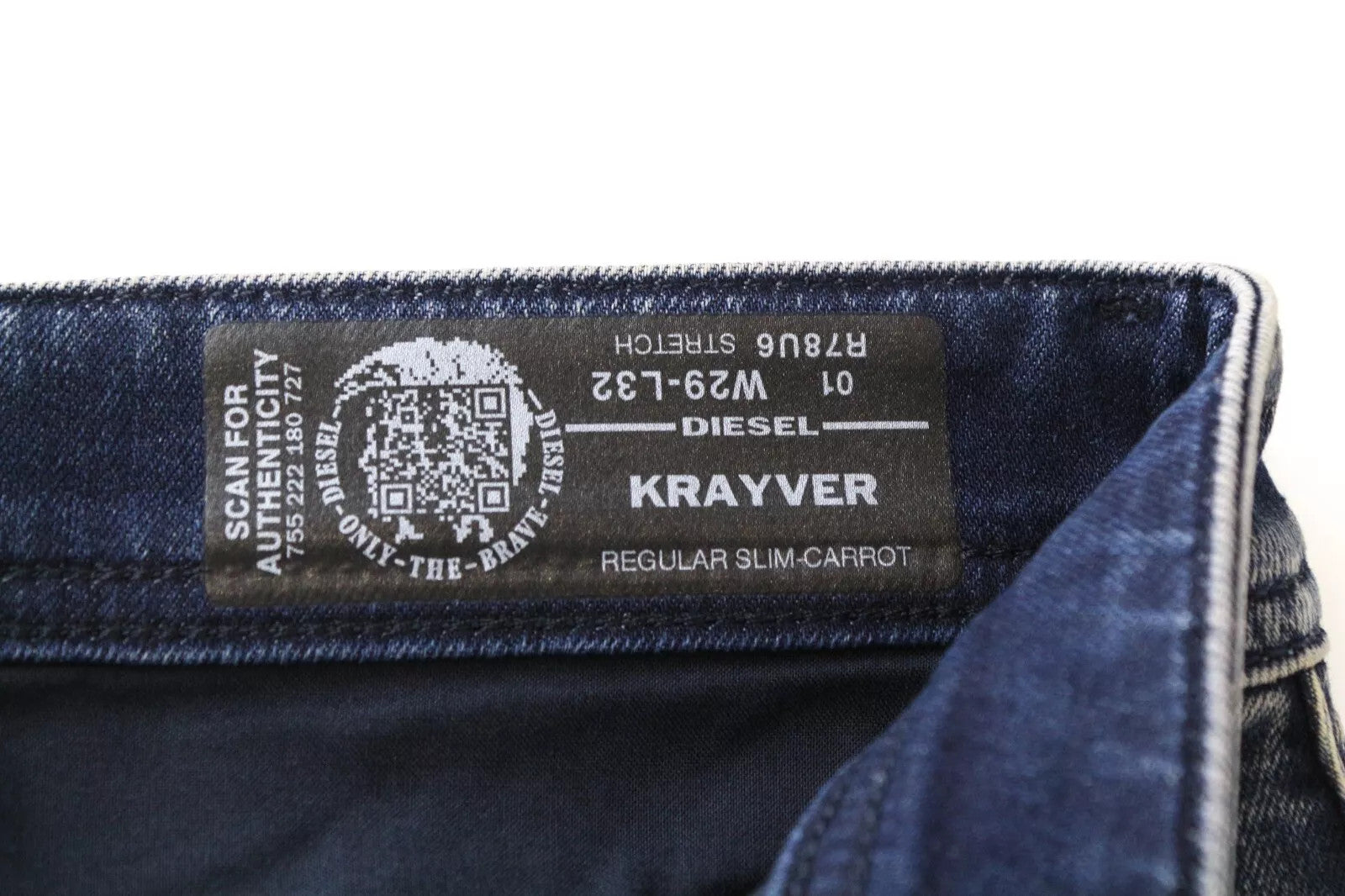 DIESEL Krayver R78U6 Men Jeans W29/L32 Slim Carrot Fit Blue Cotton Stretch