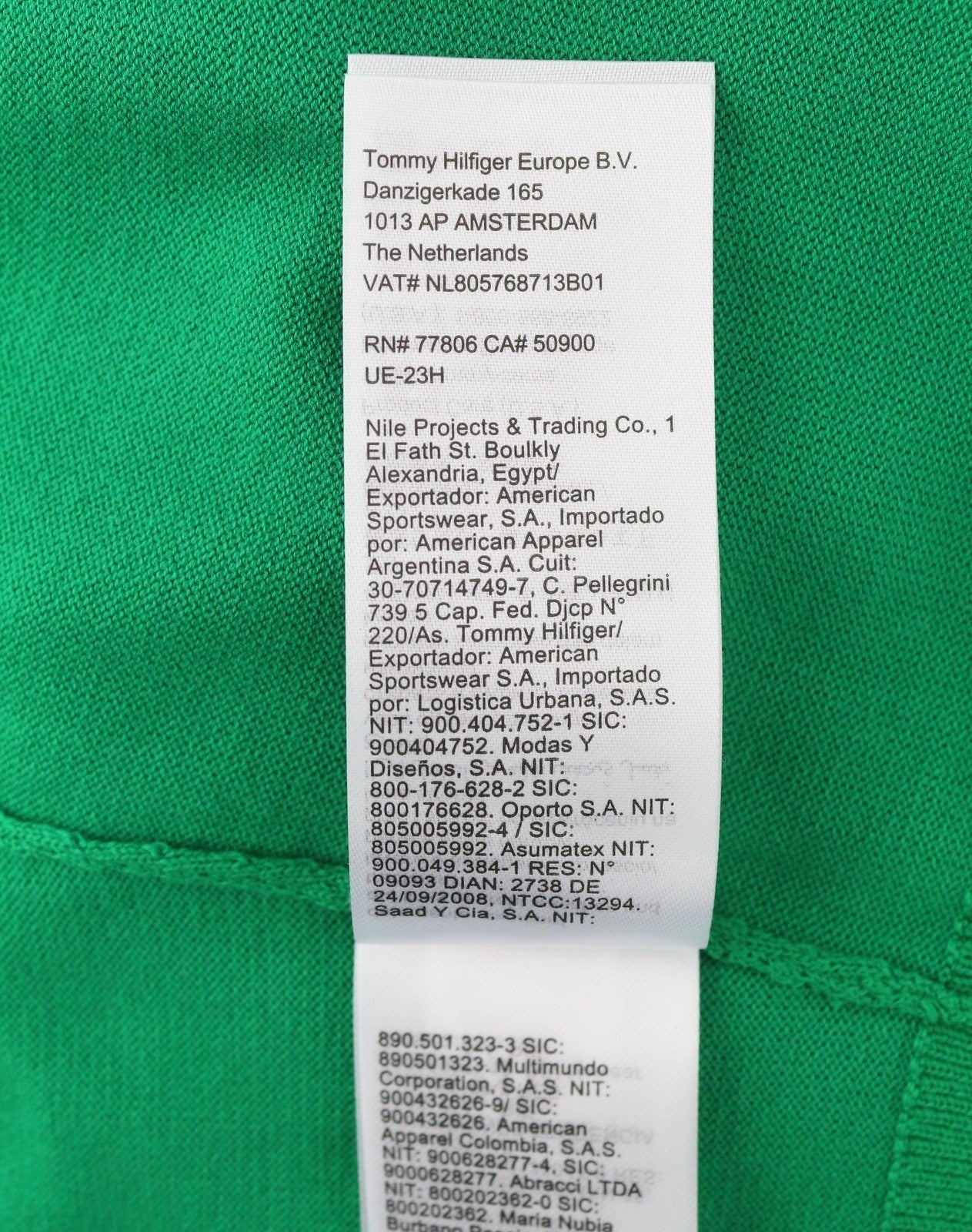 TOMMY HILFIGER Monotype Tipped Men Jumper M Green Knitted Crew Neck Pull On