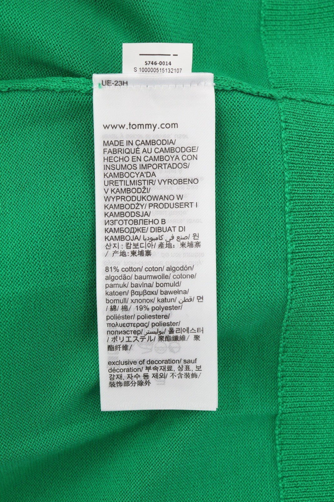 TOMMY HILFIGER Monotype Tipped Men Jumper M Green Knitted Crew Neck Pull On