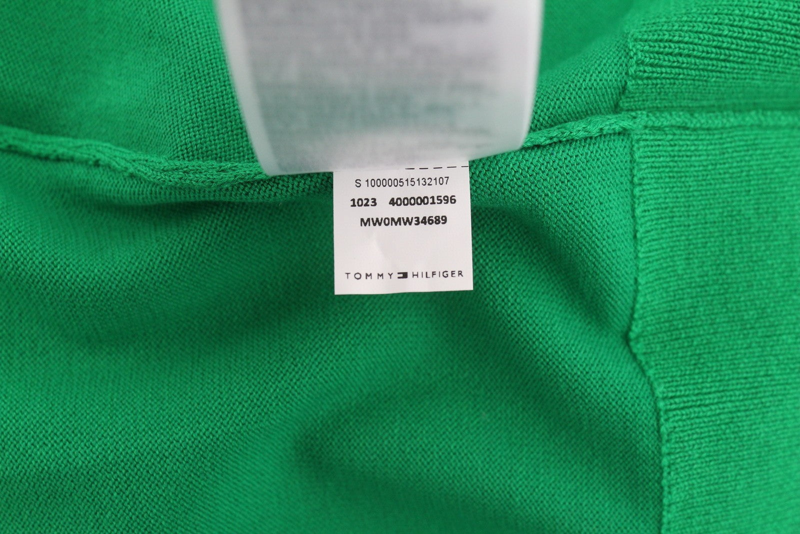 TOMMY HILFIGER Monotype Tipped Men Jumper M Green Knitted Crew Neck Pull On