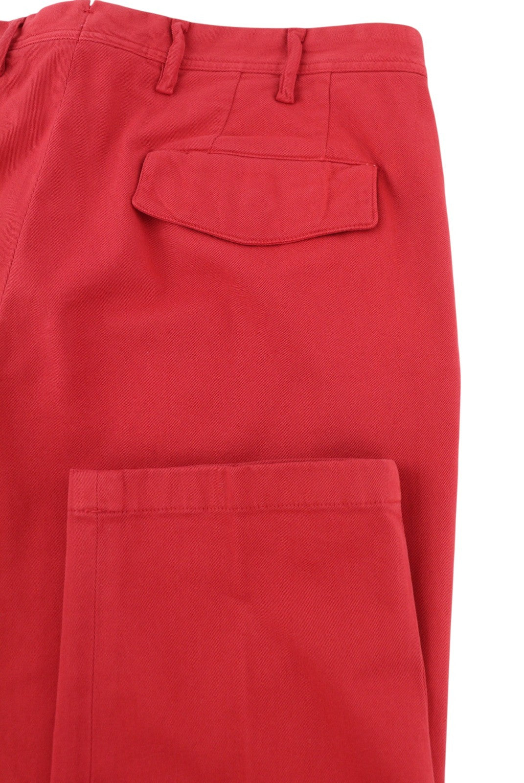 TOMMY HILFIGER Twill Stretch Men Trousers W33 Chino Pleated Slim Fit Zip Red