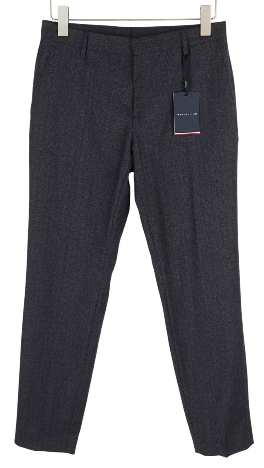 TOMMY HILFIGER x Lardini Men Trousers W31 Blue Slim Fit Textured Wool RRP179