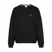 CALVIN KLEIN Men Sweatshirt M Black Pull On Crew Neck Embroidered Front Logo