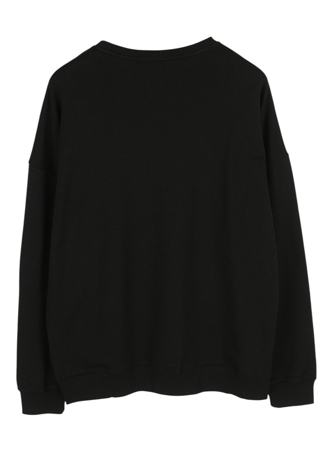 CALVIN KLEIN Men Sweatshirt XL Black Pull On Crew Neck Embroidered Front Logo