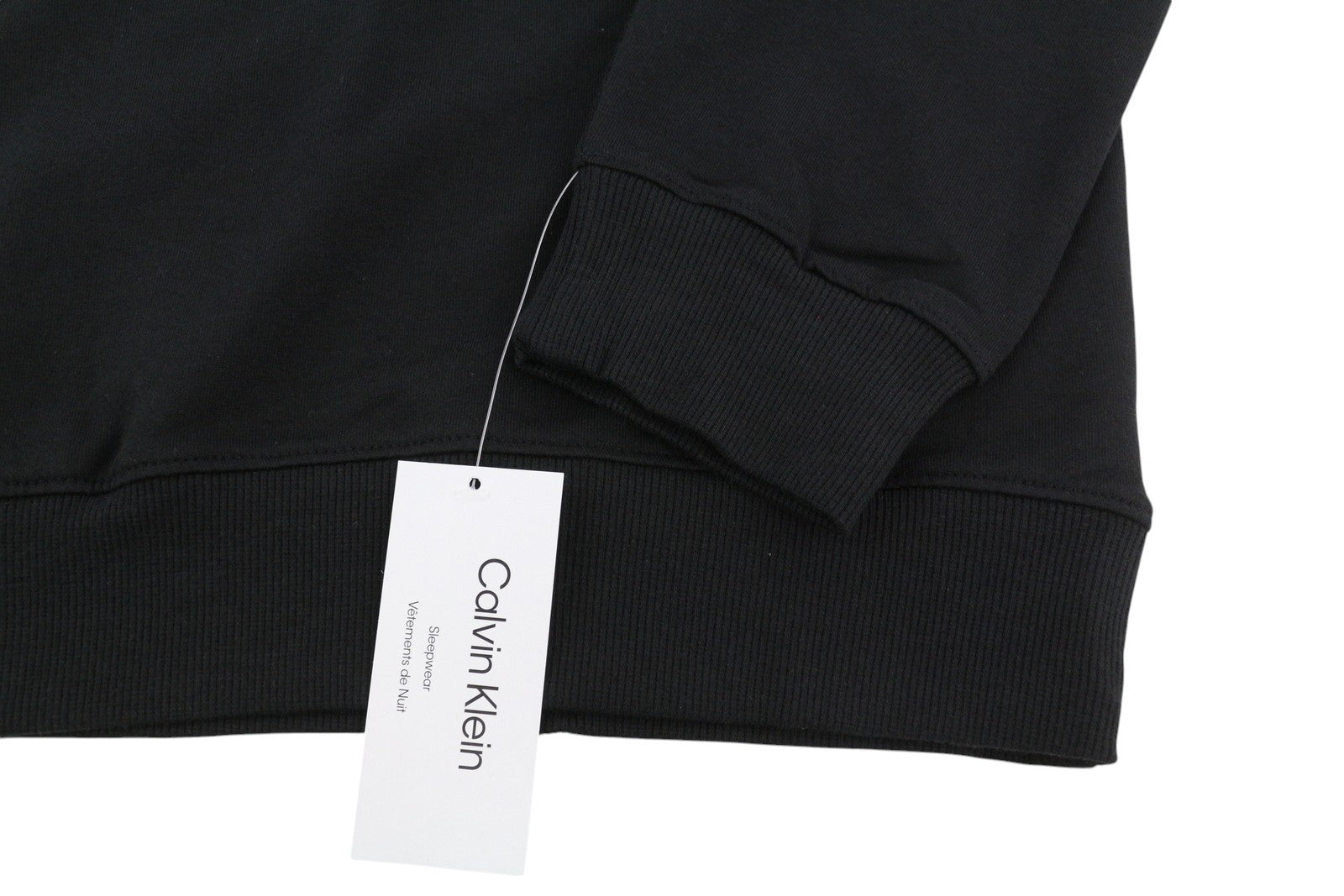 CALVIN KLEIN Men Sweatshirt XL Black Pull On Crew Neck Embroidered Front Logo