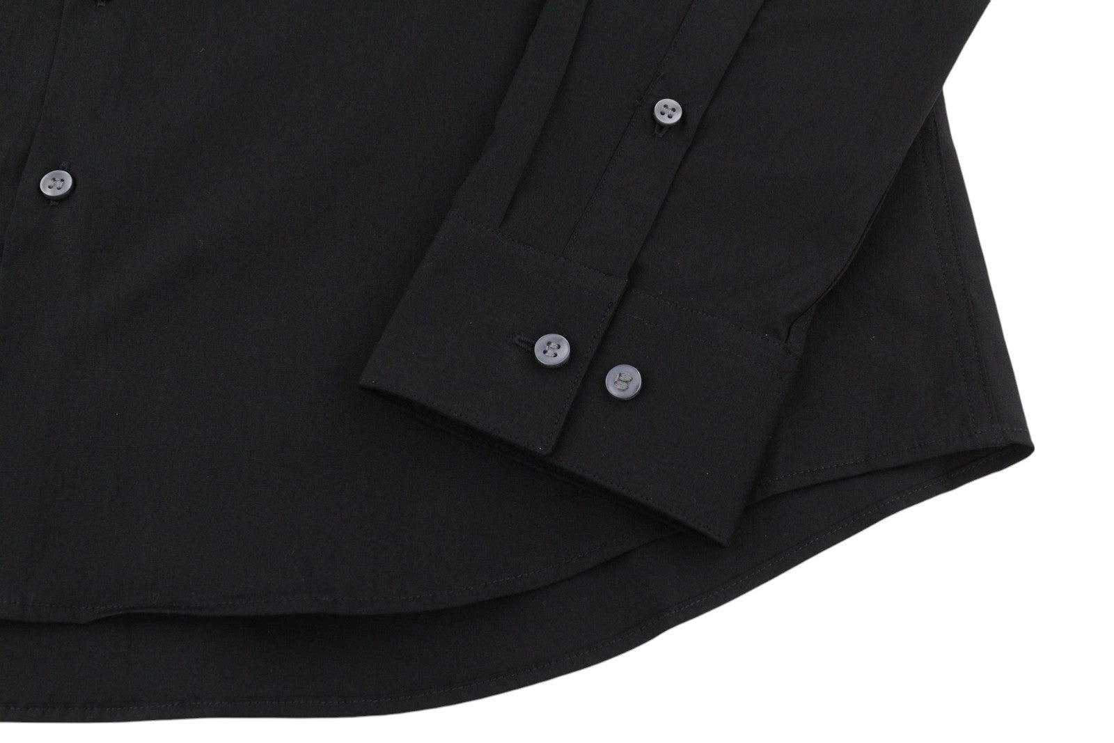 CALVIN KLEIN Poplin Stretch Slim Men Formal Shirt XL Black Button Spread Neck