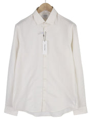 CALVIN KLEIN Tructure Solid Slim Men Formal Shirt L White Button-Up Cutaway