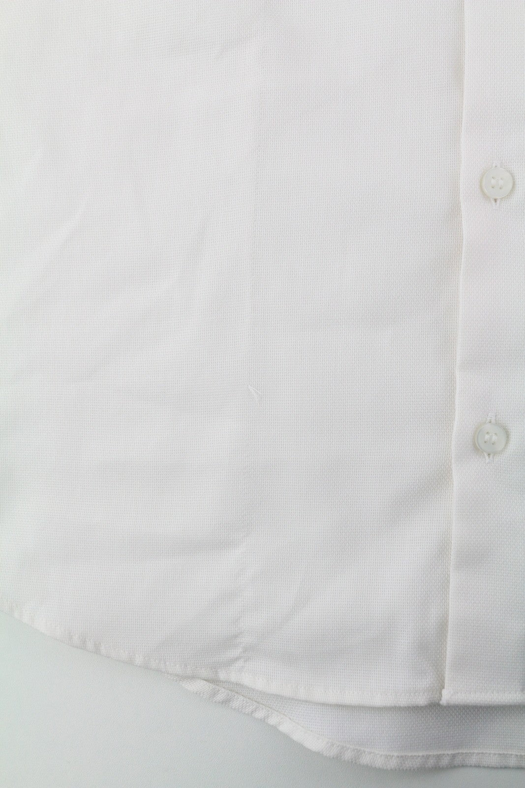 CALVIN KLEIN Tructure Solid Slim Men Formal Shirt L White Button-Up Cutaway