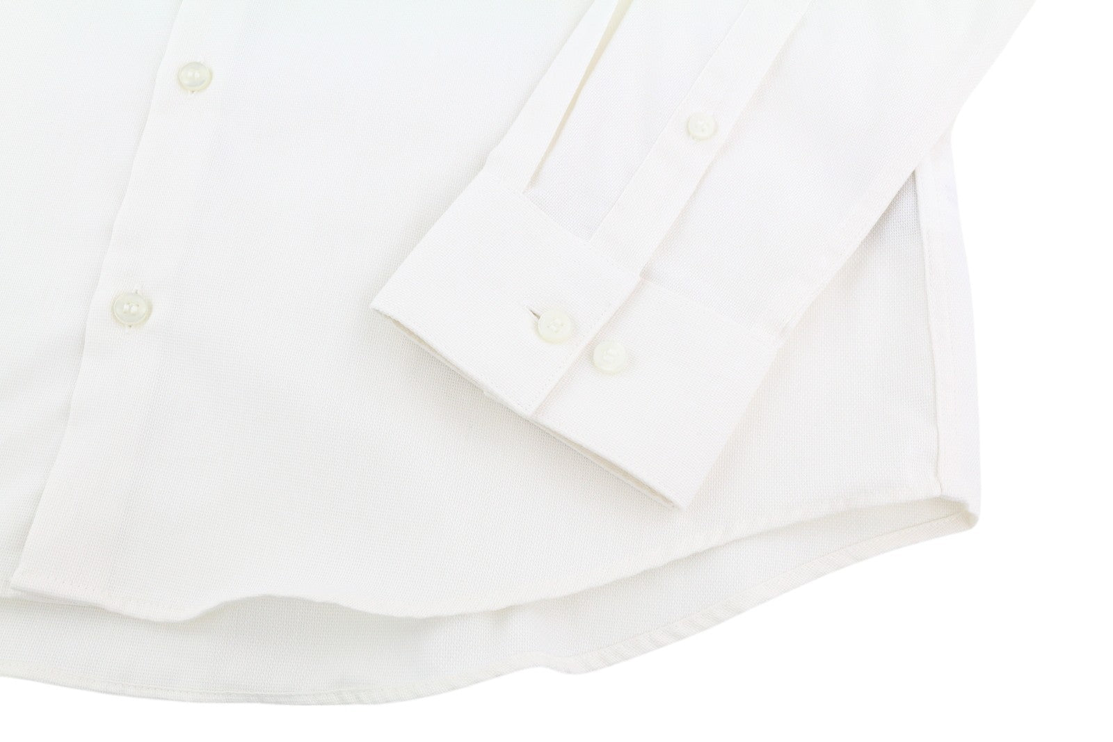 CALVIN KLEIN Structure Solid Slim Men Formal Shirt L White Button Cotton Spread