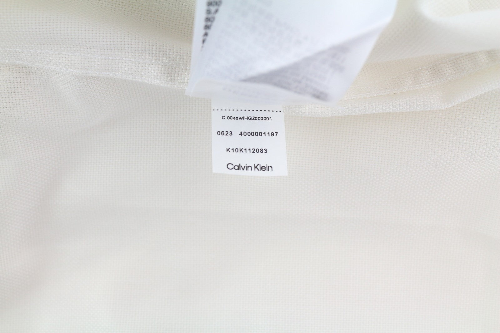 CALVIN KLEIN Structure Solid Slim Men Formal Shirt M White Button Cotton Spread