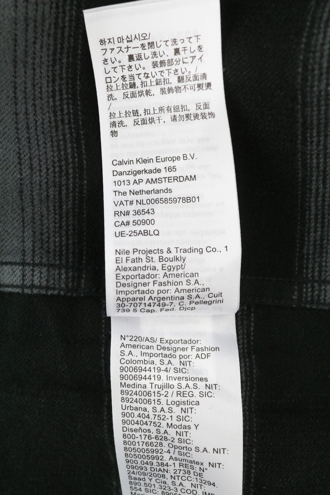 CALVIN KLEIN Twill Fleece Check Jacket L Black Overshirt Snap Buttons Spread