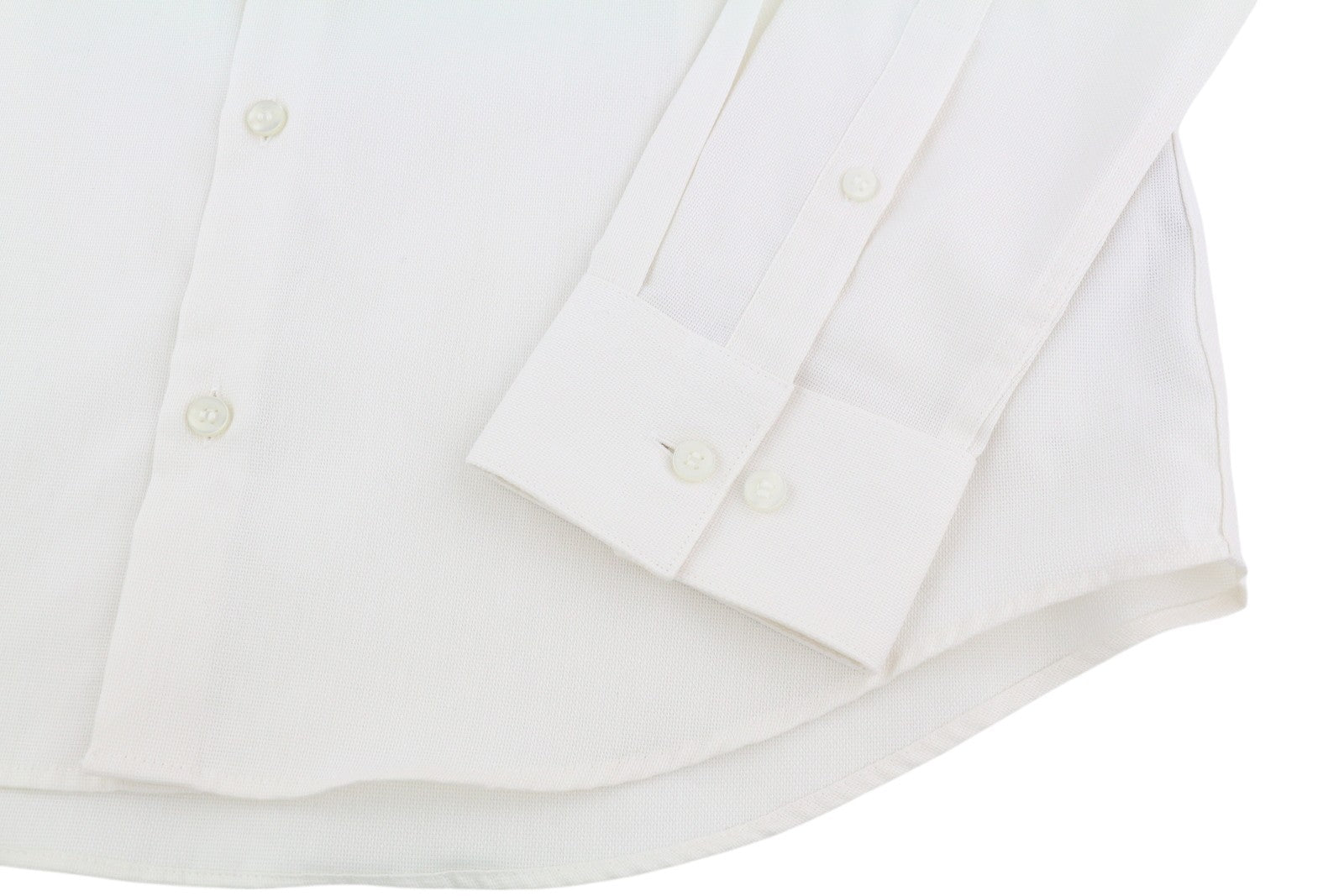 CALVIN KLEIN Structure Solid Slim Men Shirt L Off White Cotton Button-Up Light