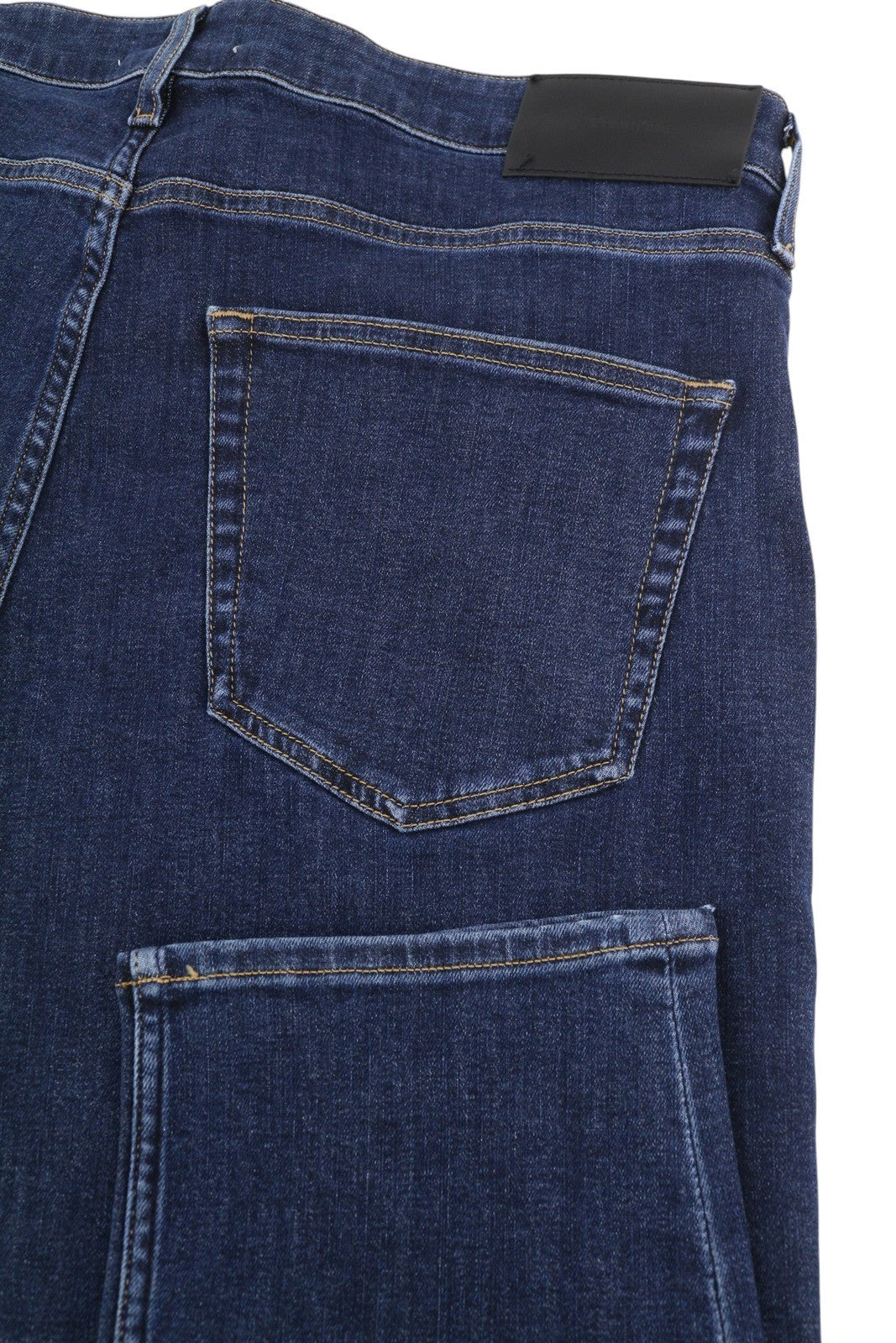 CALVIN KLEIN Tapered Dark Blue Men Jeans W38/L32 Stretch Zip Fly Pockets Denim