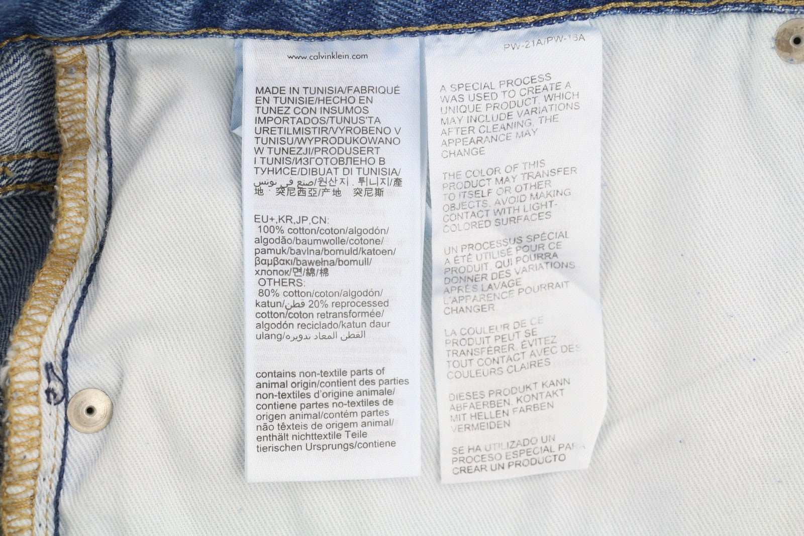 CALVIN KLEIN 90's Loose Cargo Men Jeans W33 Denim Blue Regular Fit Zip Fly Logo