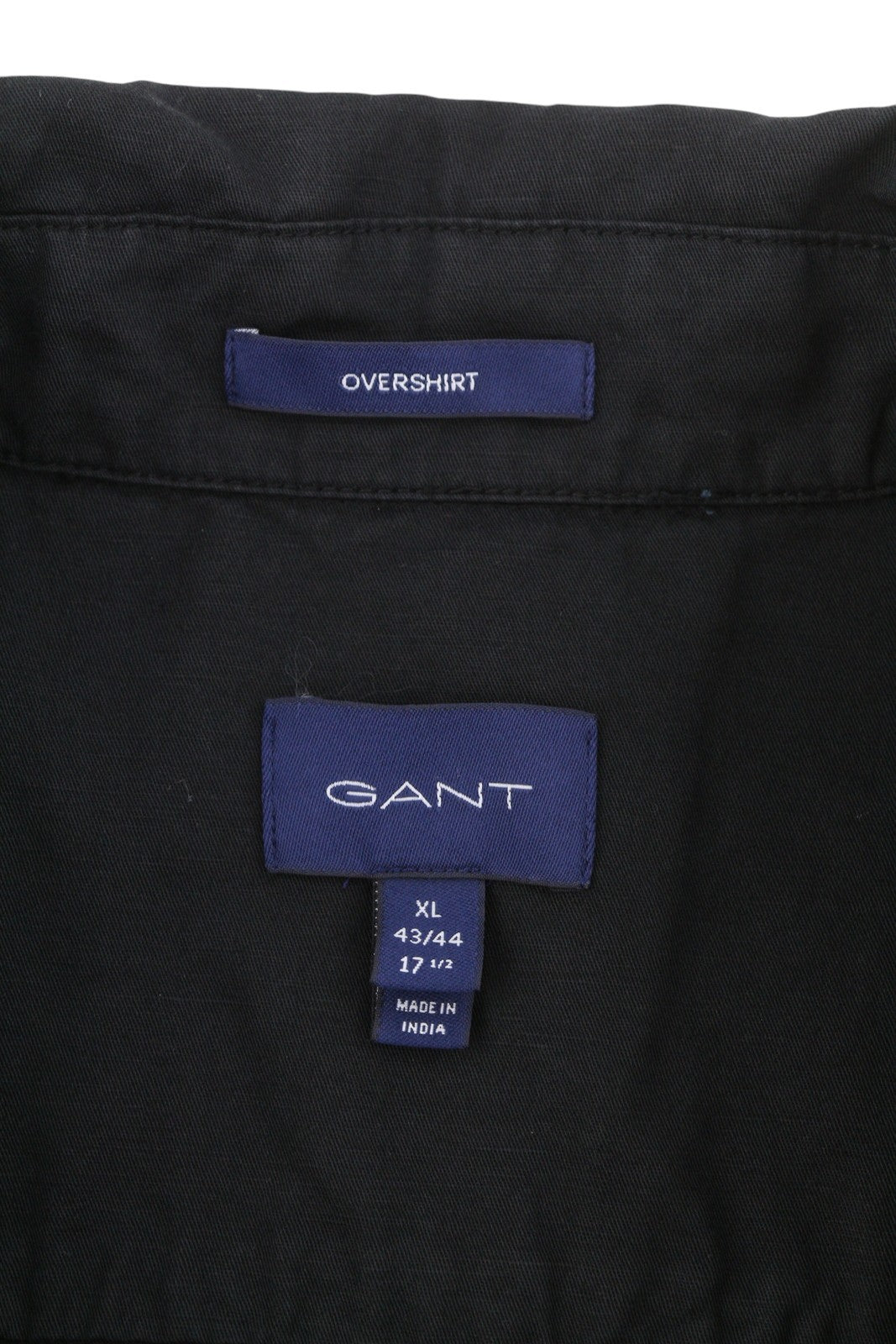 GANT GMNT Dyed Overshirt Men Jacket XL Black Linen Blend Button Logo Light