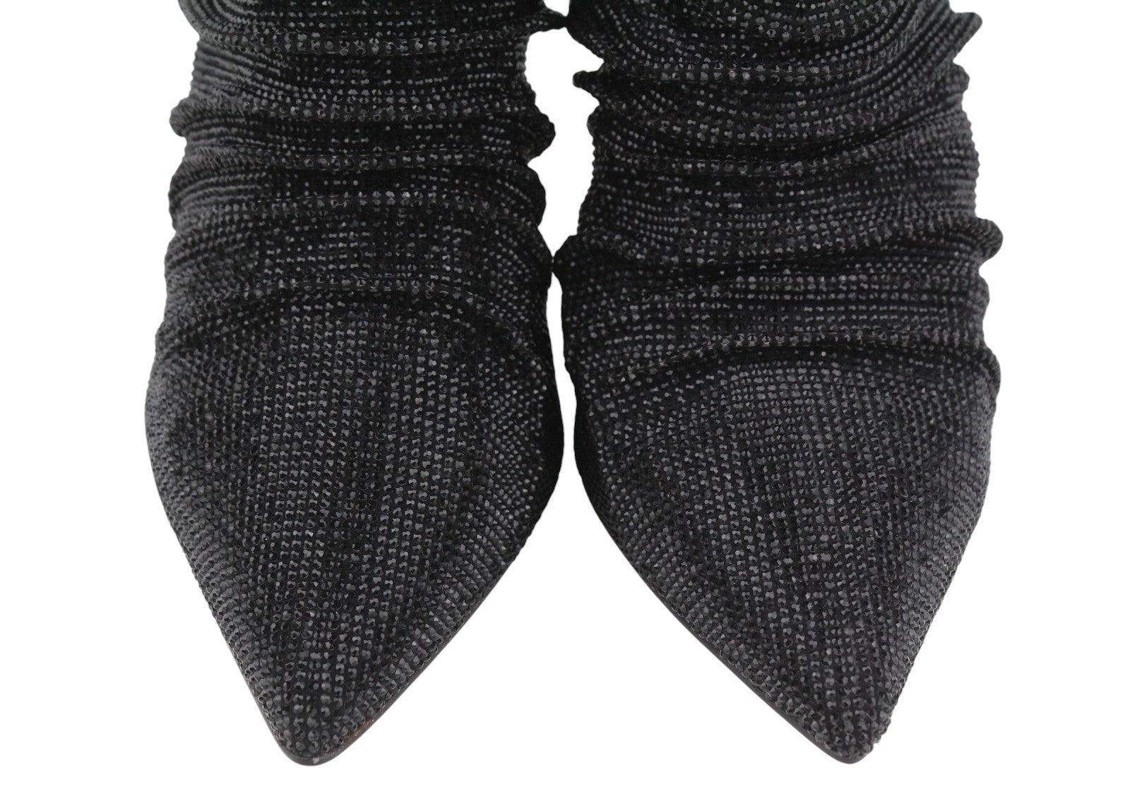 LOLA CRUZ Lievin Women Heel EU37 Black Leather Glitter Crinkled Effect