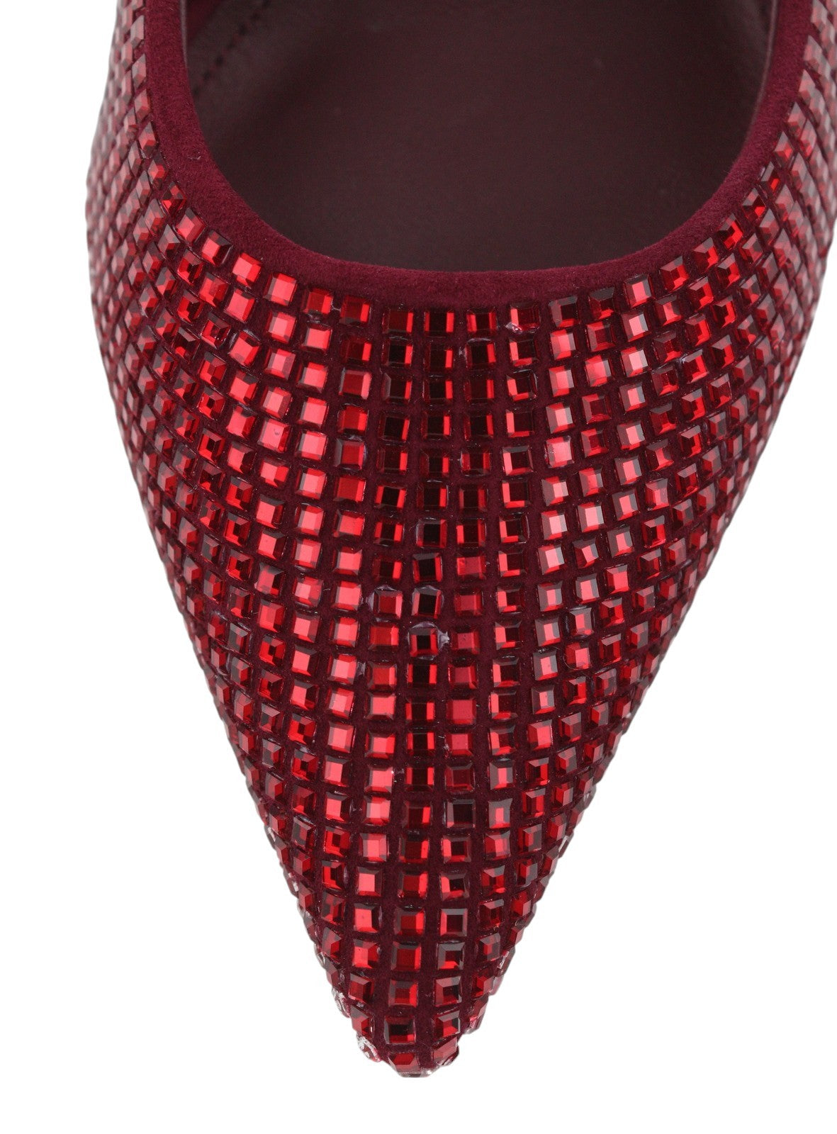 LOLA CRUZ Nowa Women Heel EU36 Red Leather Crystal Pointed Toe RRP235