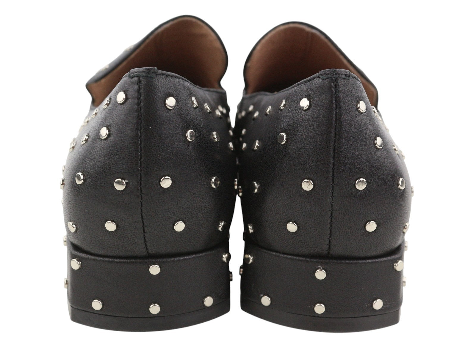 BIBI LOU Lilian Women Flats EU37 Black Leather Studded Square Toe RRP179
