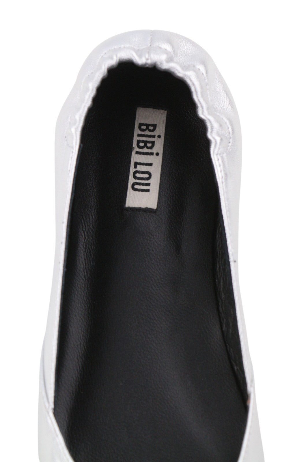 BIBI LOU Bochum Women Flats EU37 Silver Leather Shiny Pointed Ballerina RRP179