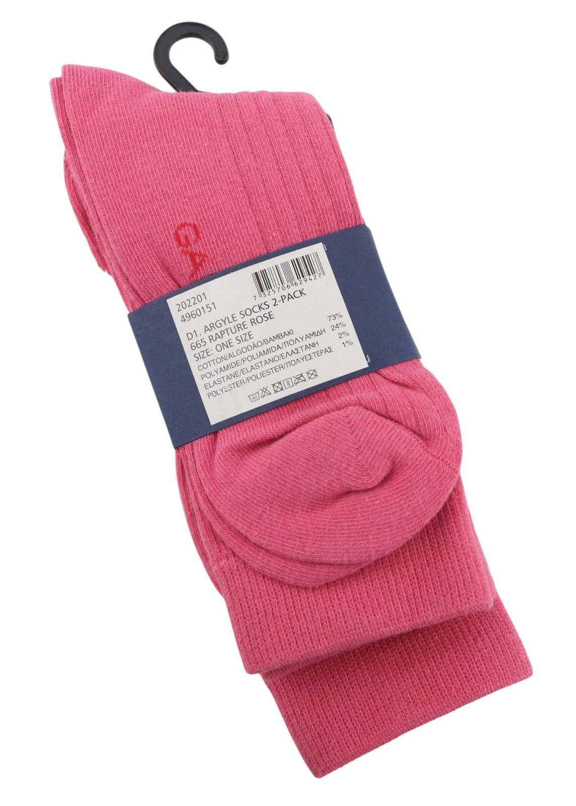 GANT Argyle 2 Pack Women Socks OS Rapture Rose Knit Stretch Unisex