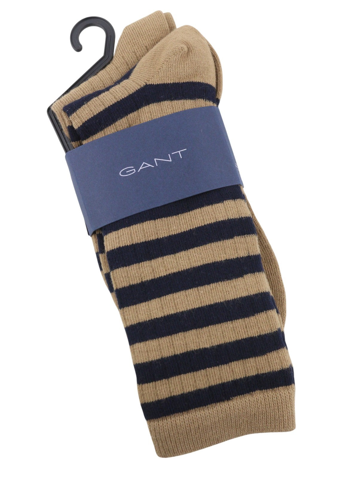 GANT 2 Pack Solid Stripe Women Socks OS Warm Khaki Knit Stretch Unisex