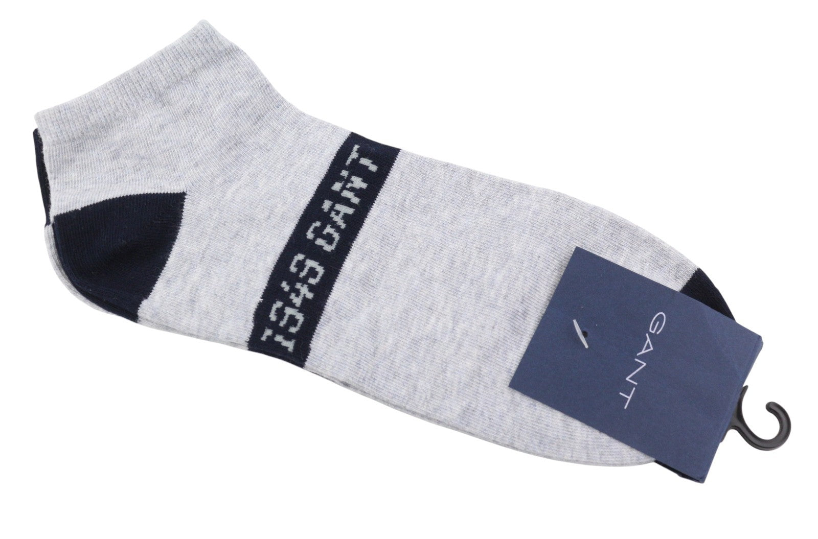 GANT Ankle 2 Pack Men Socks OS Light Grey Melange Knit Stretch Unisex