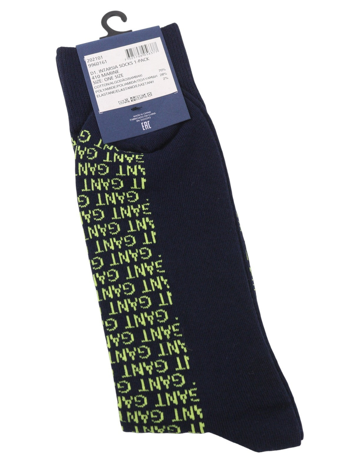 GANT Intarsia 1 Pack Men Socks OS Marine Logo Knit Unisex