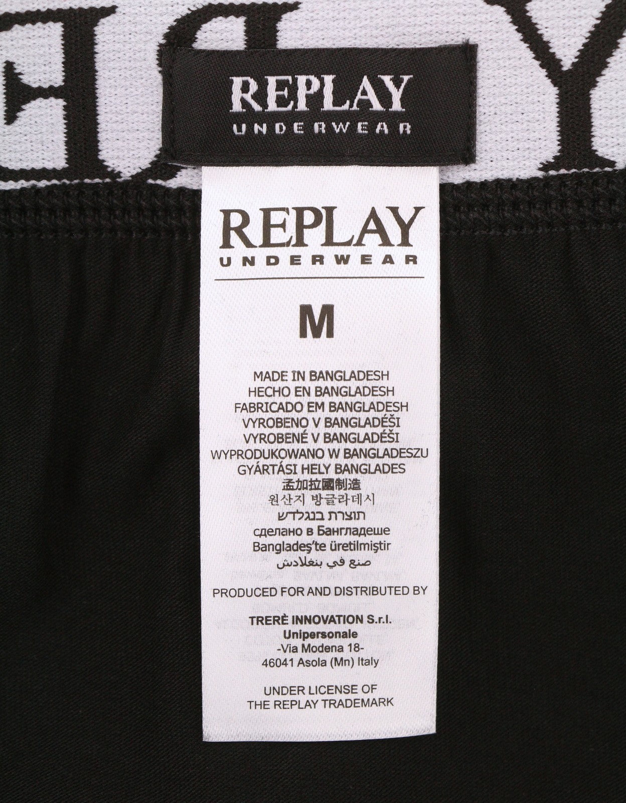 REPLAY Men Underwear M Black Red Logo Cotton Stretch Trunks 2 Pack