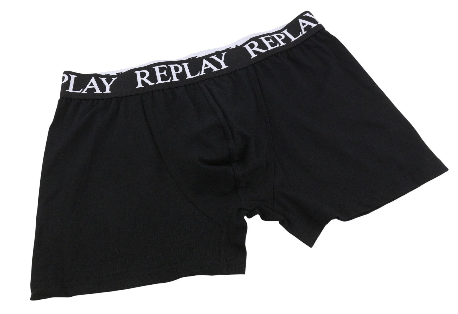 REPLAY Men Underwear 2XL Black Red Logo Cotton Stretch Trunks 2 Pack