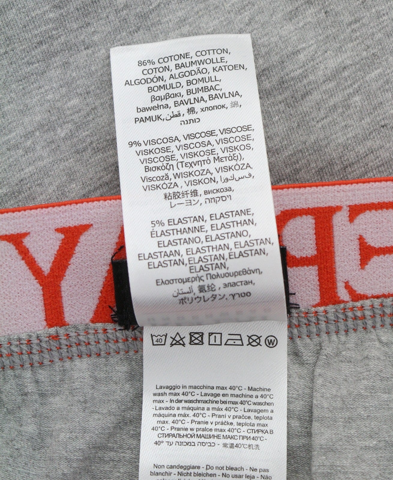 REPLAY Men Underwear S Grey Waist Logo Cotton Stretch Trunks 2 Pack