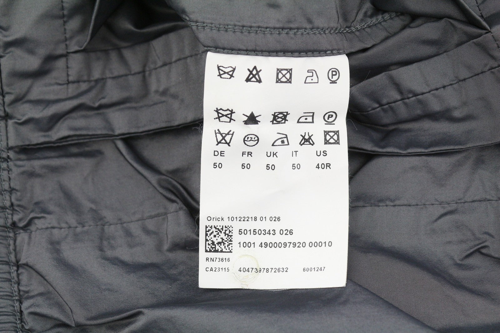 HUGO BOSS Orick Men Jacket EU50 L Grey High Neck Full Zip Lightweight