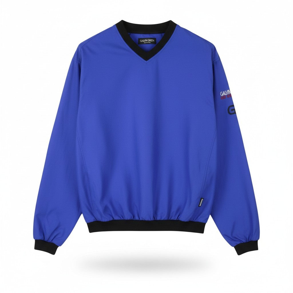 GLAVIN GREEN Gore Men Jacket M Blue Windproof V-Neck Lightweight Pull On Vintage