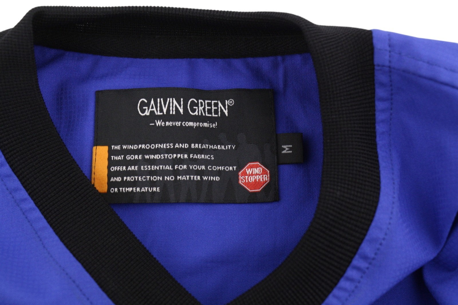 GLAVIN GREEN Gore Men Jacket M Blue Windproof V-Neck Lightweight Pull On Vintage