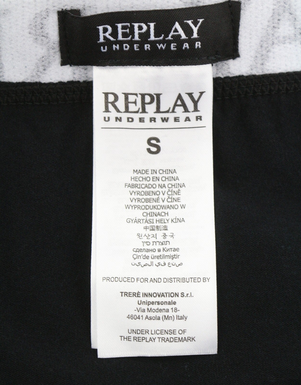 REPLAY Men Underwear S Black Elastic Waist Cotton Stretch Trunks 2 Pack