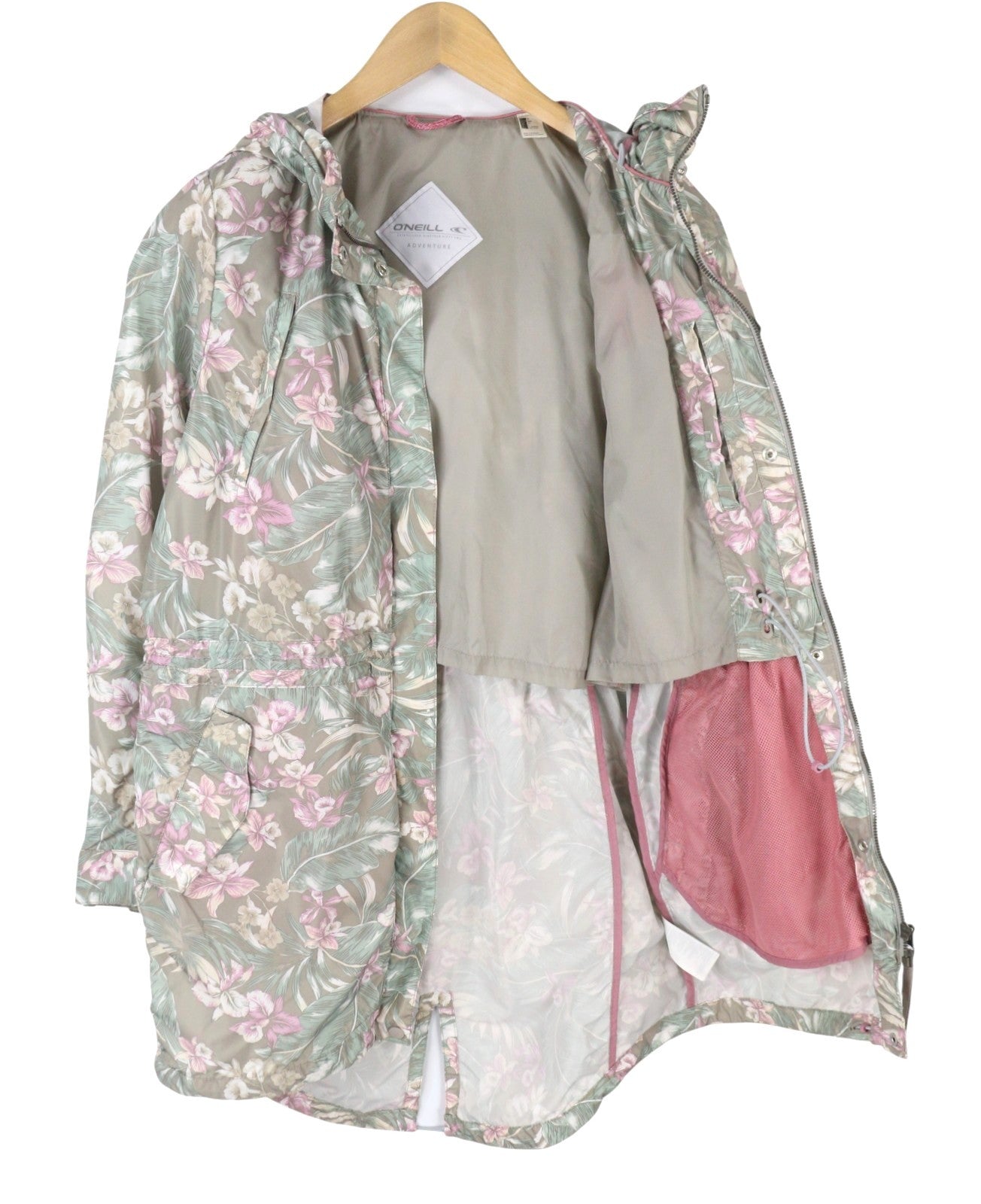 O'NEILL Adventure Women Jacket M Floral Print Internal Shoulder Straps Parka