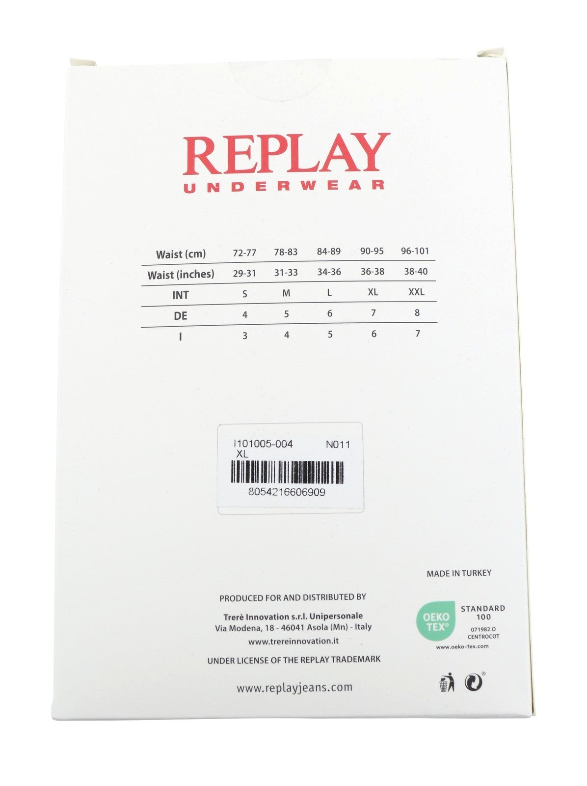 REPLAY Men Underwear XL Black Elastic Waist Cotton Stretch Trunks 2 Pack