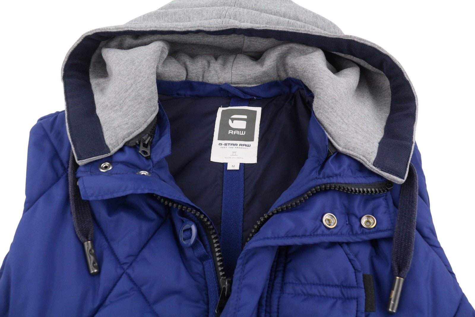 G-STAR Doonray Quilted Men Waistcoat M Blue Padded Quilted Hooded Full Zip