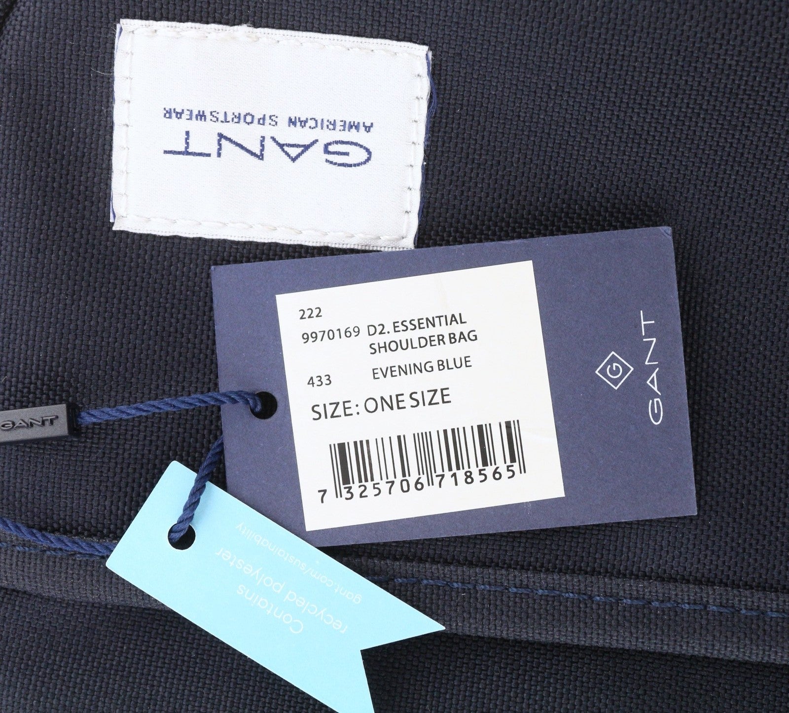 GANT Essential Shoulder Women Bag OS Evening Blue Adjustable Strap Logo