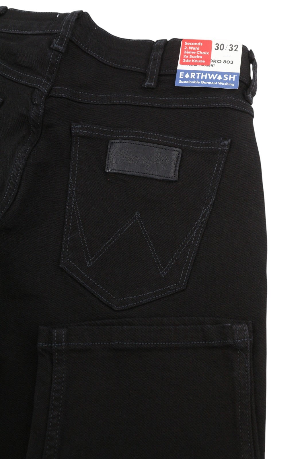 WRANGLER Greensboro Men Jeans W30/L32 Black Slim Stretch Zip Fly Denim
