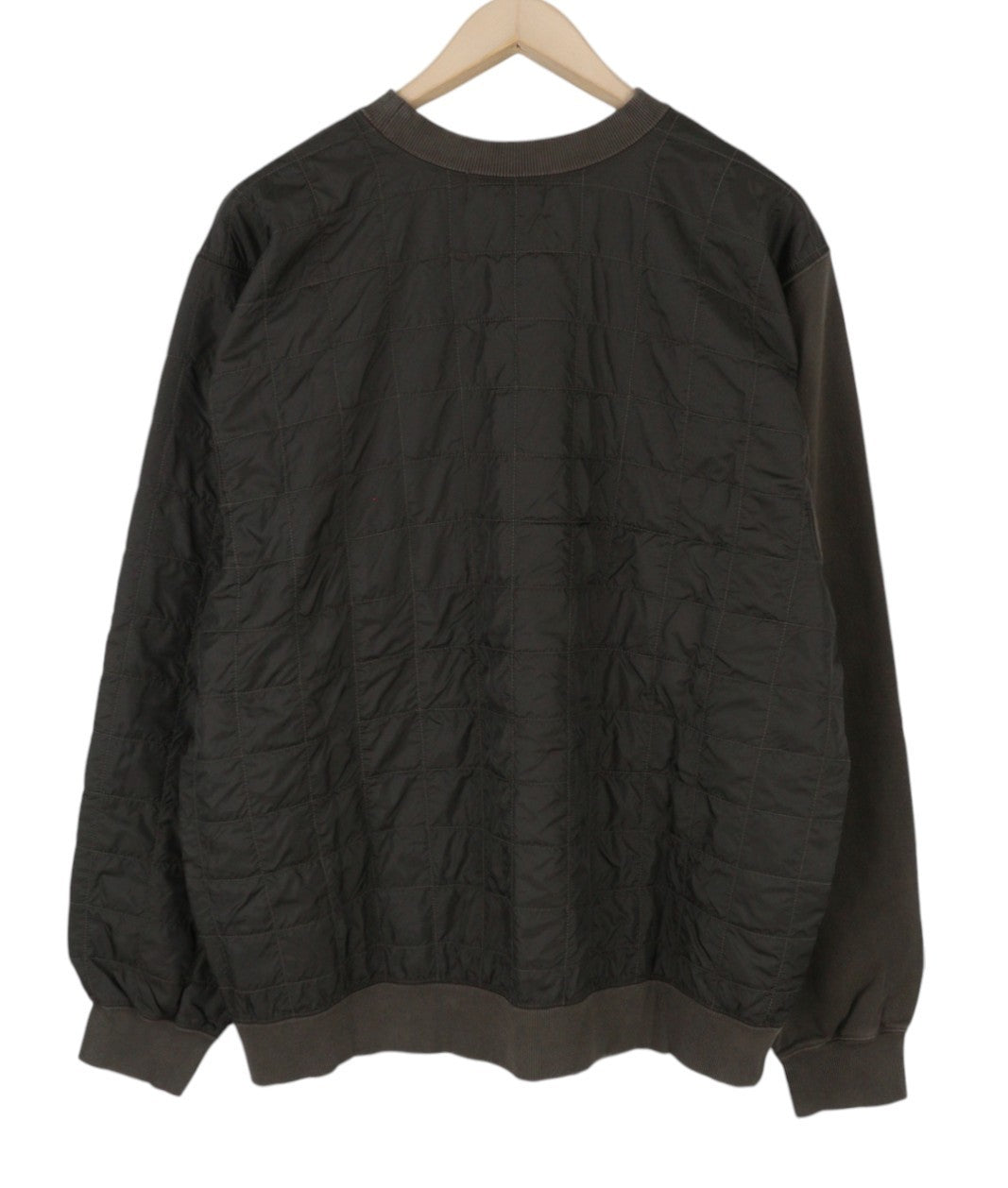 AMBUSH Mix Quilted Men Sweatshirt L Grey Crew Neck Long Sleeve Pull On RRP530