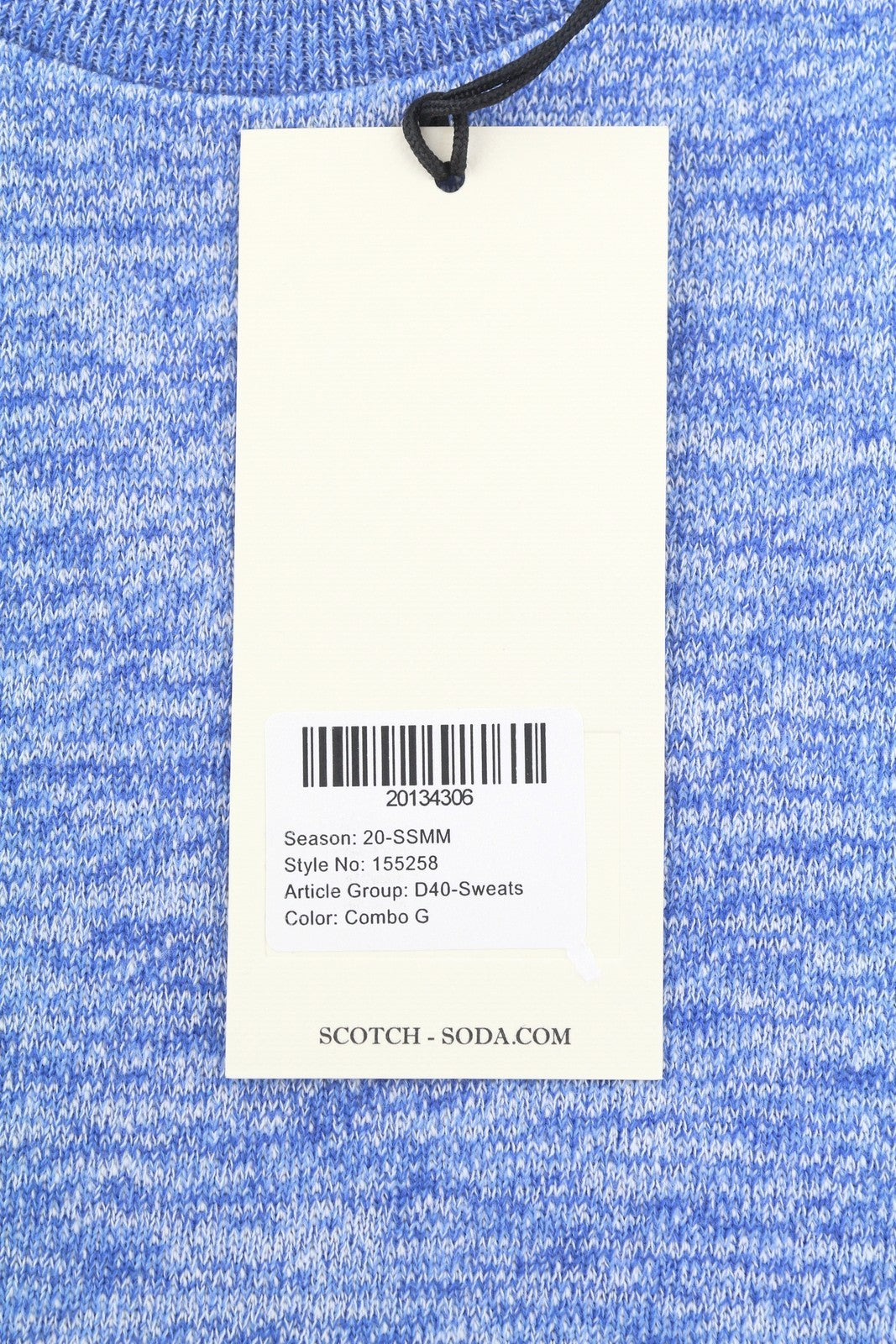 SCOTCH & SODA Men Sweatshirt M Blue Melange Crew Neck Long Sleeve Pull On