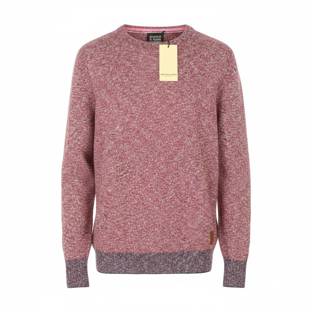 SCOTCH & SODA Men Jumper M Red Melange Crew Neck Tight Knit Long Sleeve Pull On
