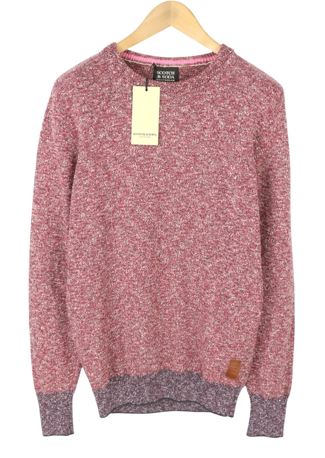 SCOTCH & SODA Men Jumper M Red Melange Crew Neck Tight Knit Long Sleeve Pull On