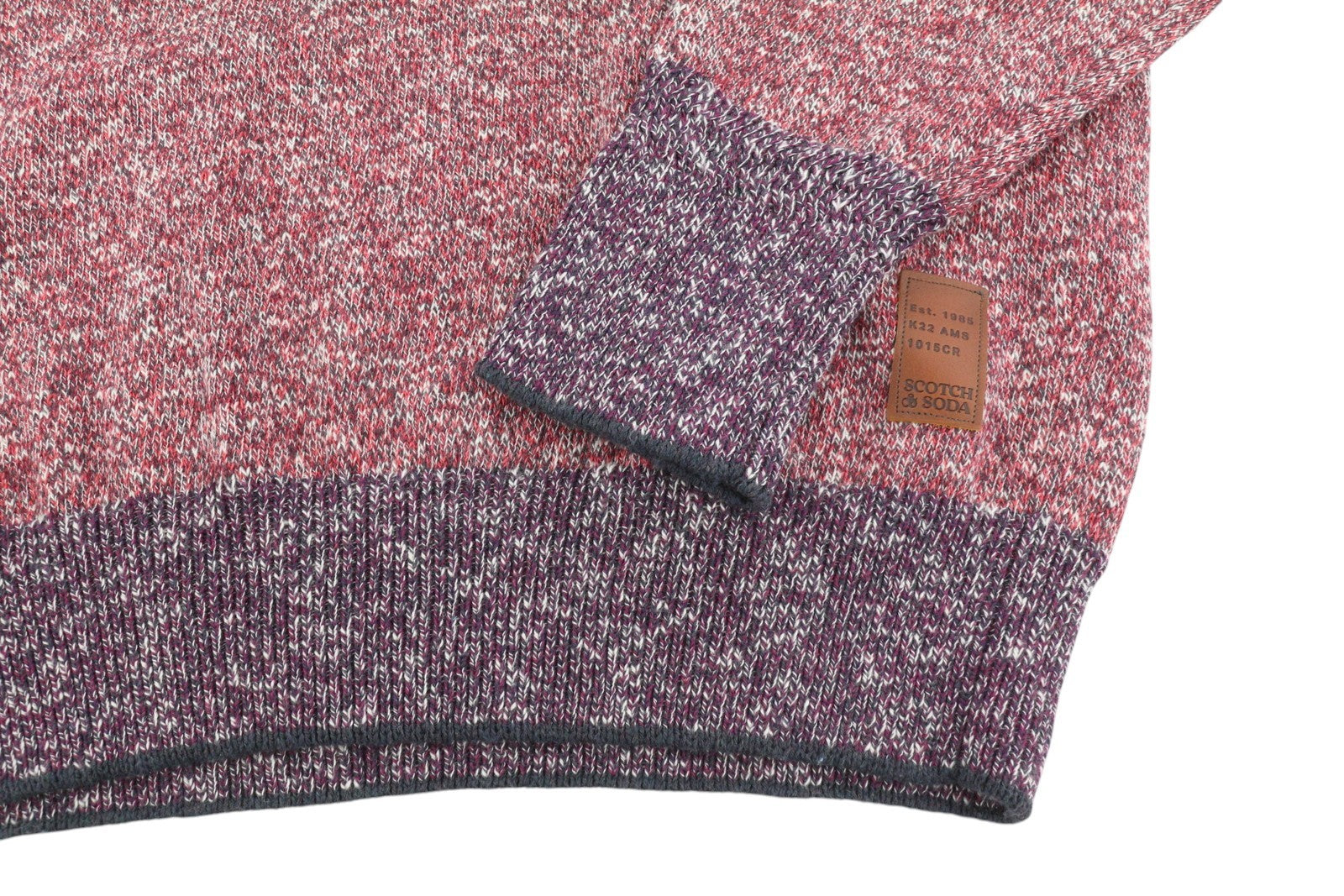 SCOTCH & SODA Men Jumper M Red Melange Crew Neck Tight Knit Long Sleeve Pull On