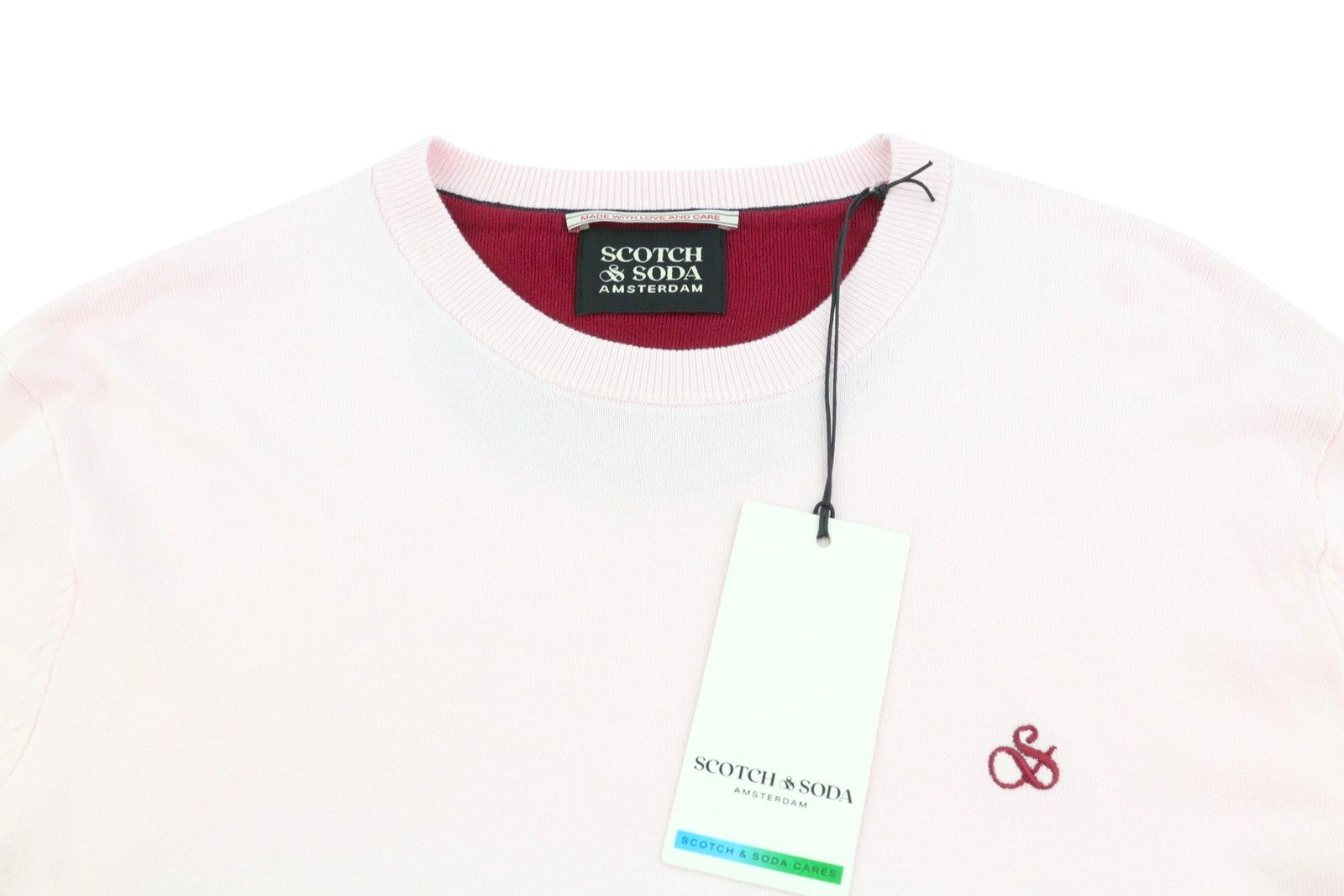 SCOTCH & SODA Men Jumper M Light Pink Tight-Knit Crew Neck Long Sleeve Pull On