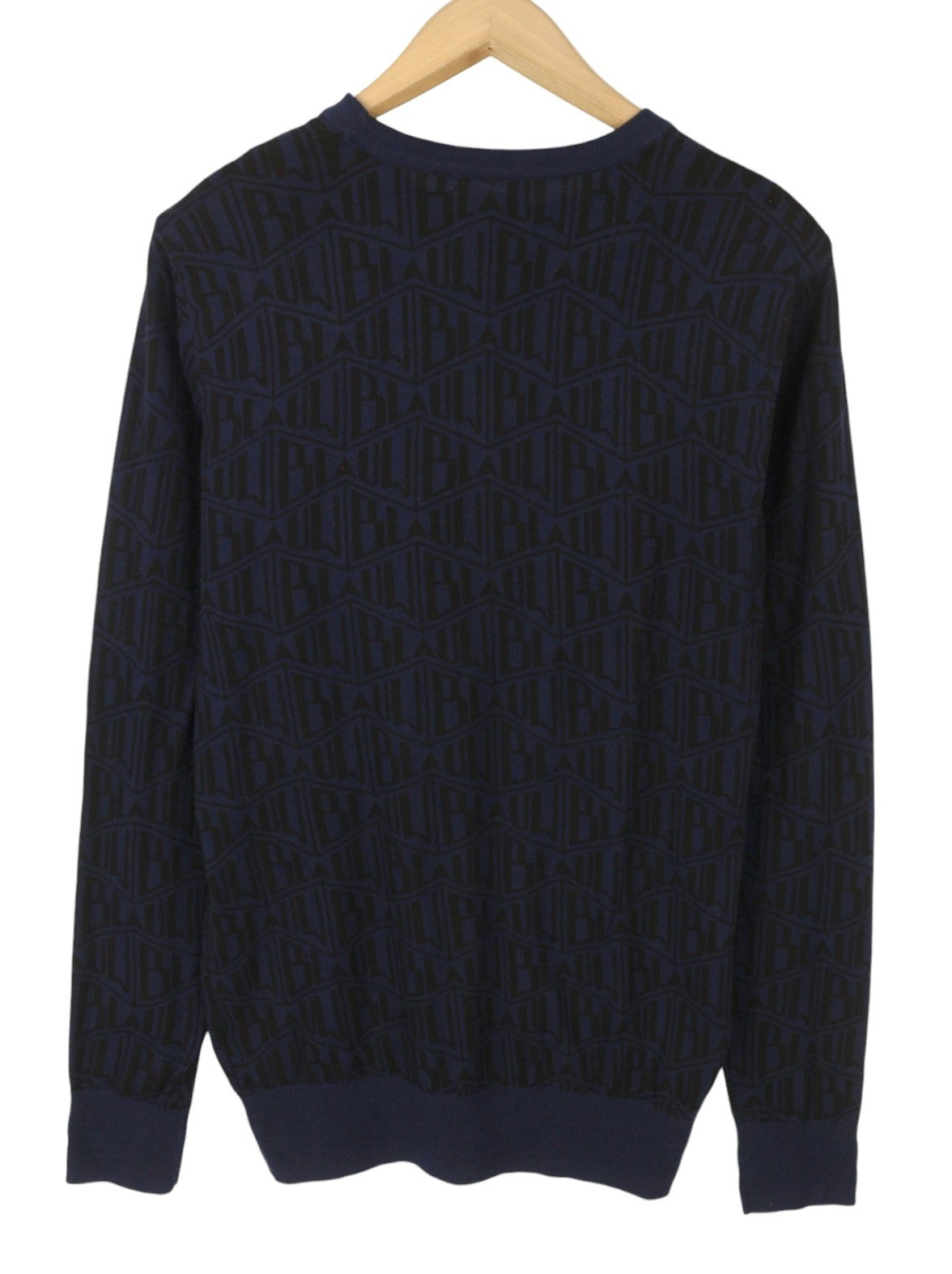 SCOTCH & SODA Men Jumper M Dark Blue Patterned Tight Knit Crew Neck Pull On