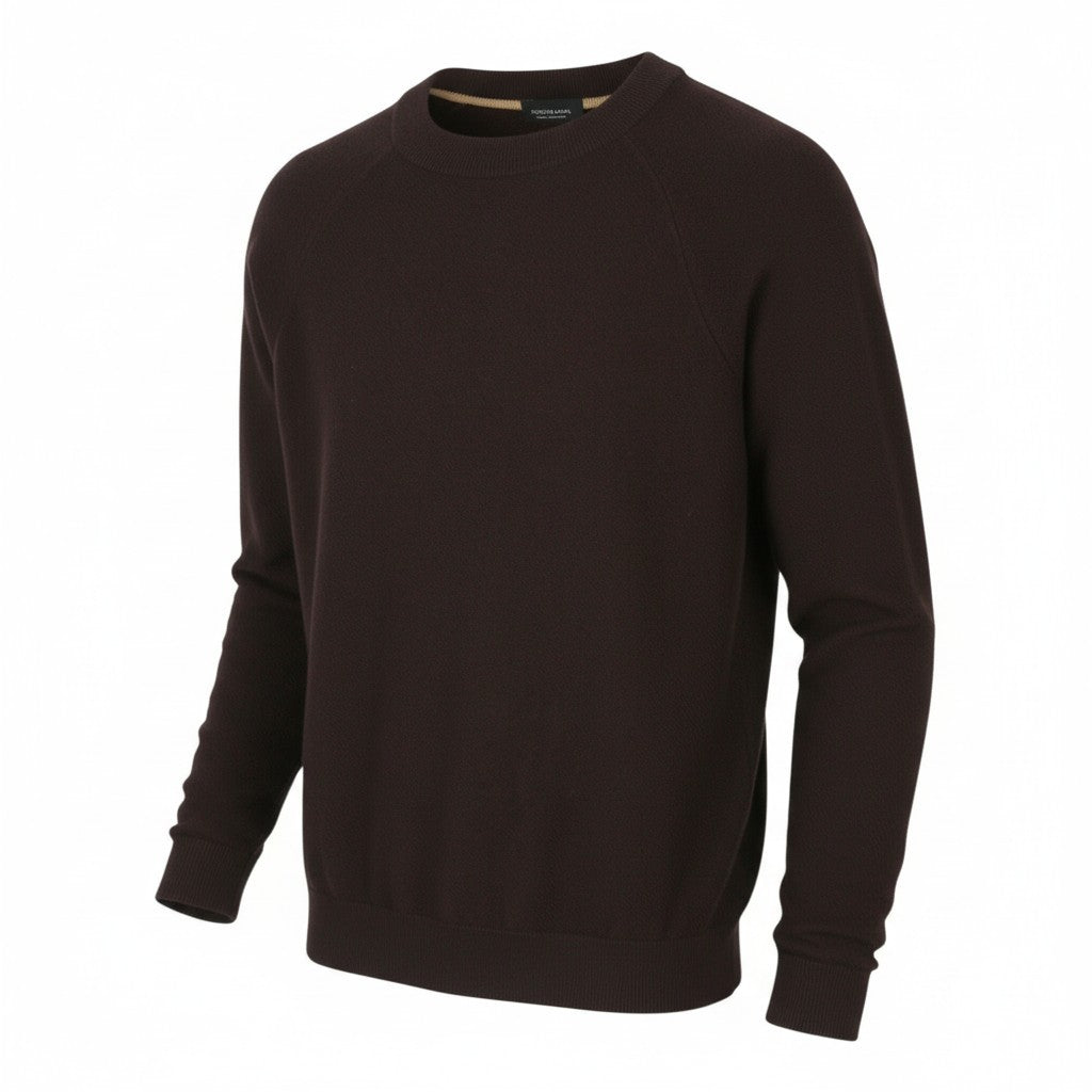 SCOTCH & SODA Men Jumper M Dark Brown Crew Neck Tight Knit Pull On