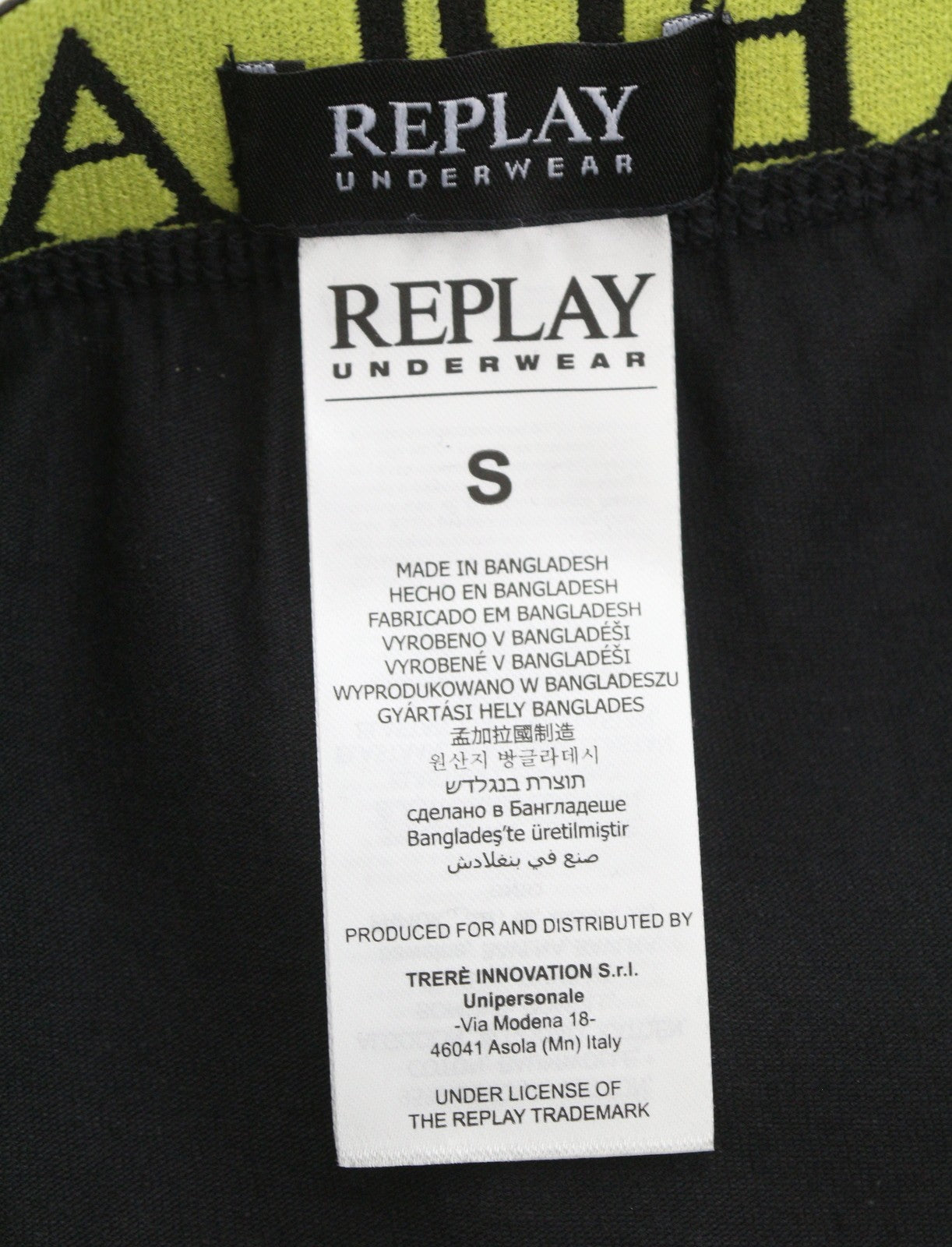 REPLAY Men Underwear S Black Elastic Waist Cotton Stretchy Trunks 2 Pack