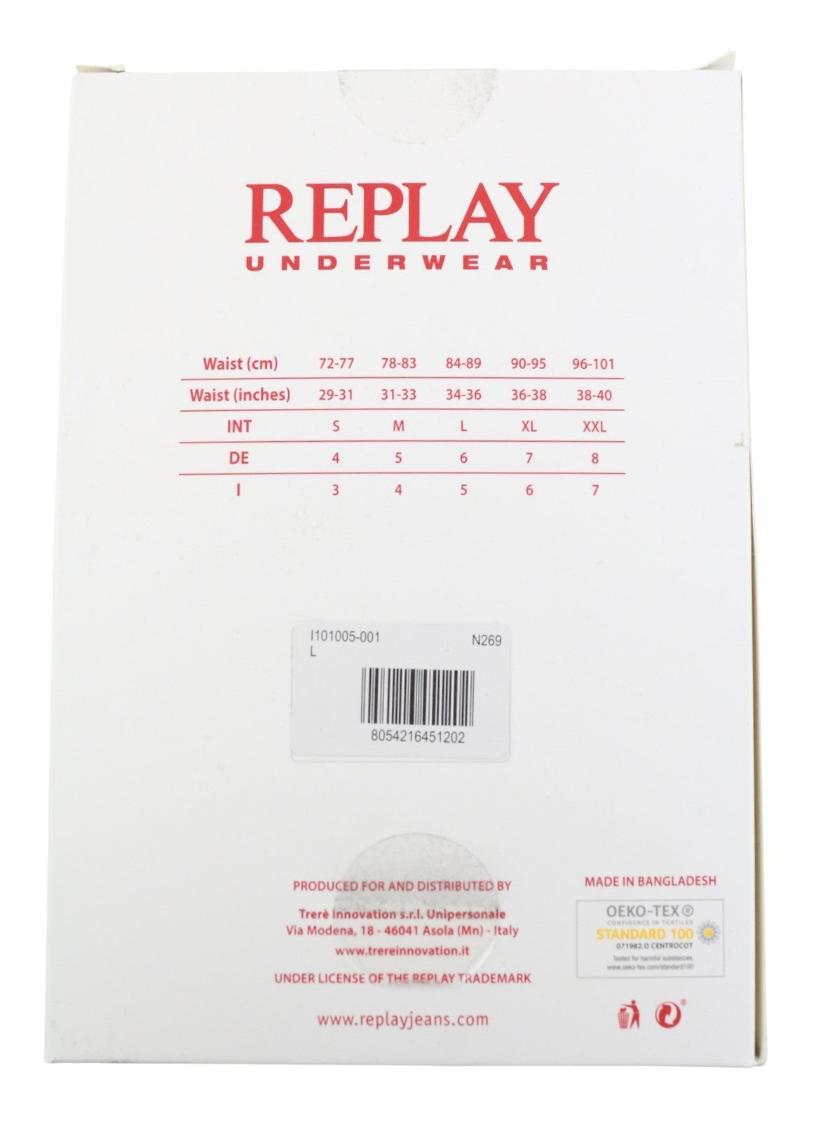 REPLAY Men Underwear L Black Elastic Waist Cotton Stretchy Trunks 2 Pack
